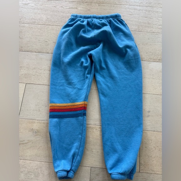 Aviator Nation Rainbow Stitch Sweatpants ocean S - Picture 4 of 7